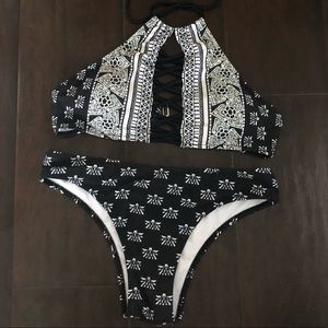 Patterned Halter Bikini